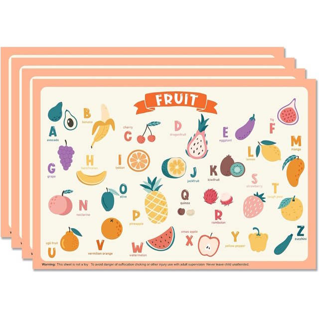 60 Pack Disposable Placemats for Baby & Toddler Clean, Safe, and Fun