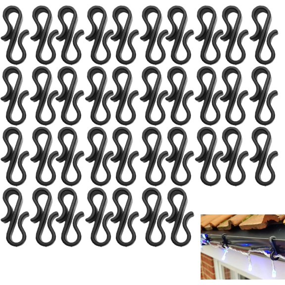 60 Pack Fairy Lights Clips Christmas Light Clips Double End S Shaped Hook String Light Hanger Hooks for Fairy String Lights RGB LED Wire Light Indoor Outdoor Starry Twinkle Light Patio Lights