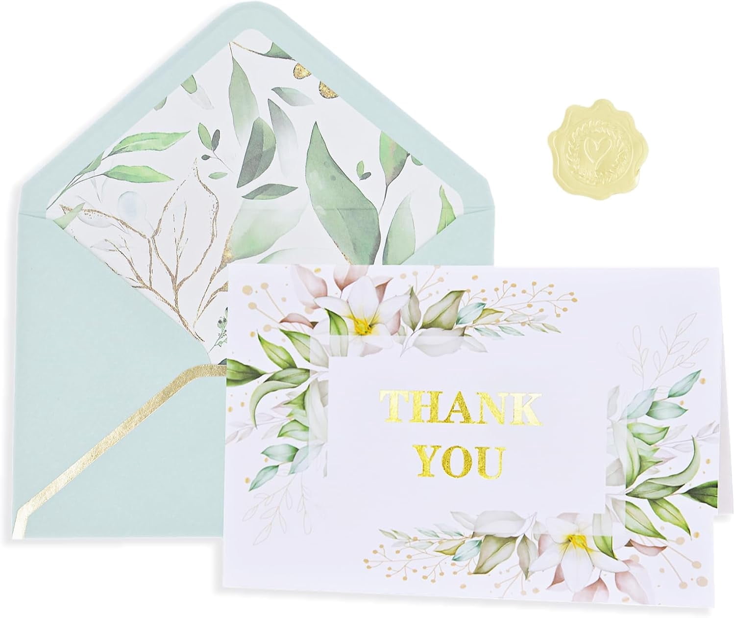 60 Pack Floral Thank You Cards with Envelopes and Stickers, Flower ...