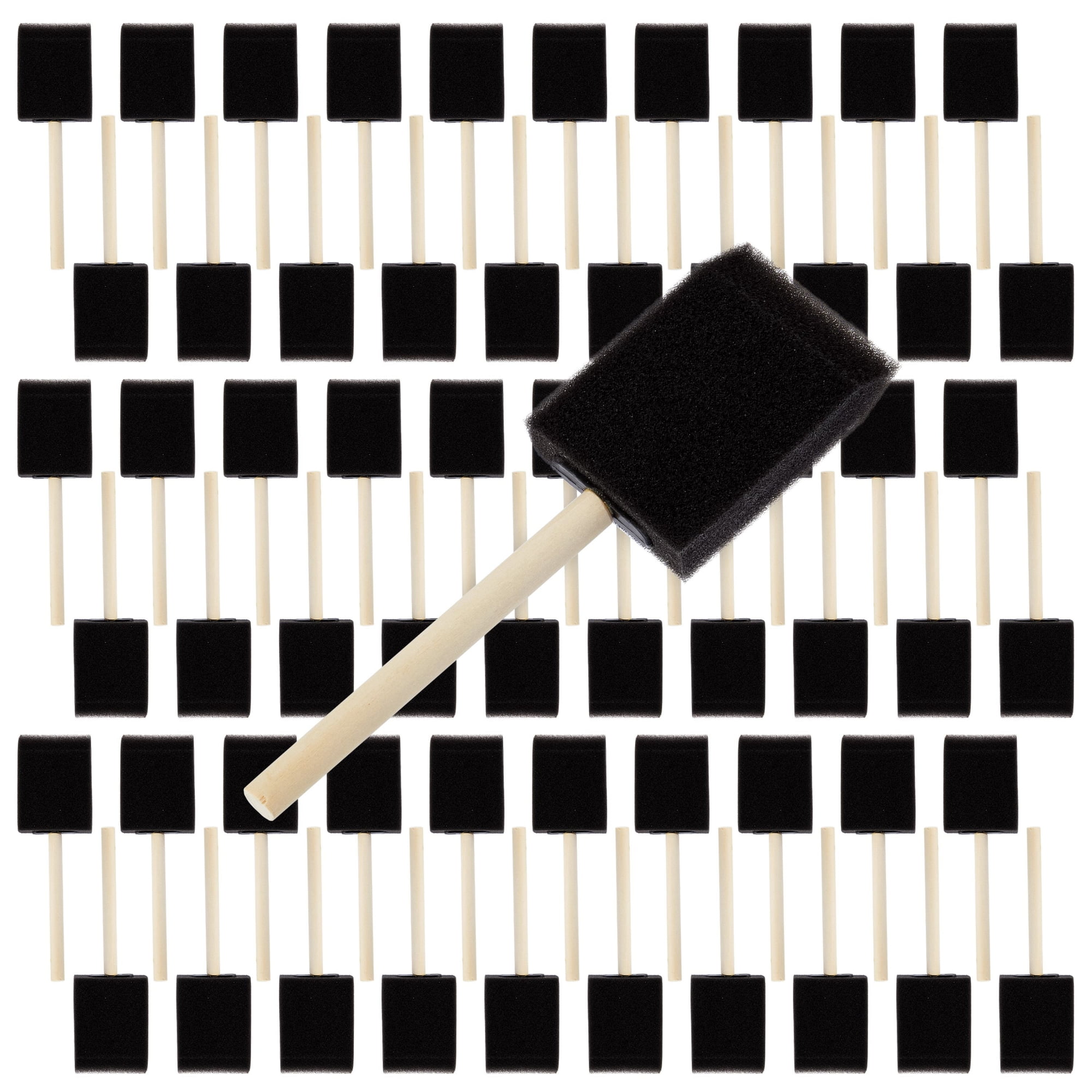 60Pack of Foam Paint Brushes with Wooden Handle, 2 Inch Sponge Brush