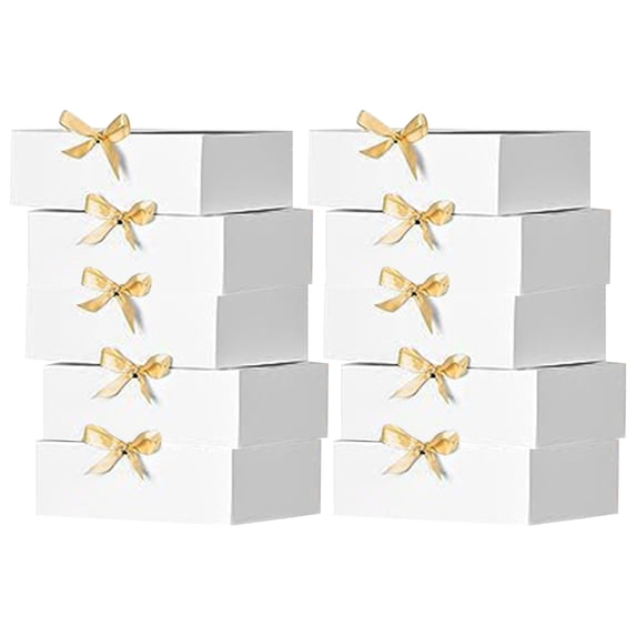 60 Pack Gift Boxes with Lids & Ribbon, 6.5x6.5x1.97Inch Small Gift Boxes for Bridesmaid Proposal, Wedding, Birthday, Christmas, Party Favor Packaging
