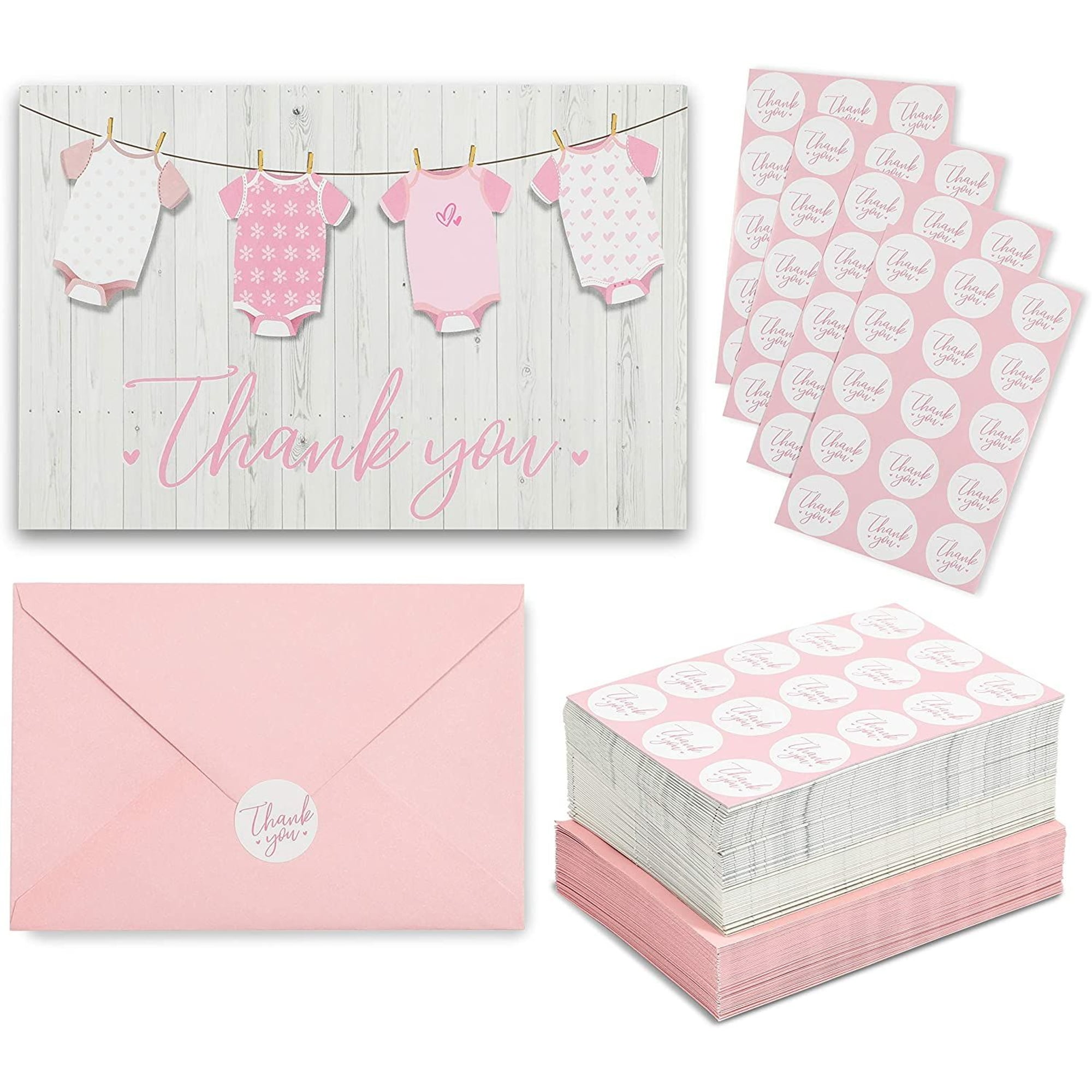 Kids Stationery Set Pink Gingham Girls Stationary Set Girls Flat Note Cards  Girls Thank You Cards Personalized Gift Idea for Girls 