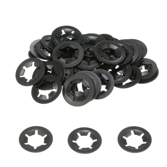 60 Pack Internal Tooth Star Lock Washers M10 Quick Speed Locking Washers, 65Mn Steel Starlock Push Nuts
