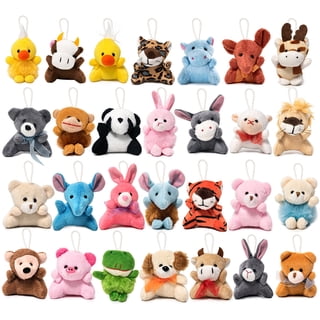 60 Pack Mini Animal Plush Set, Cute Small Stuffed Animal Keychain Set, Carnival Prizes , Assortment Gift Easter Egg Filter Party Favors