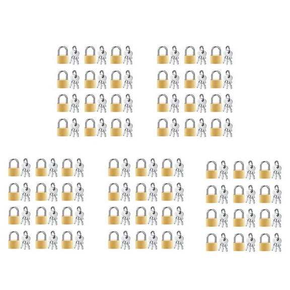 60 Pack Mini Padlock Small Solid Brass Locks with 3 Key for Luggage Lock,Backpack,Gym Locker Lock,Suitcase Lock