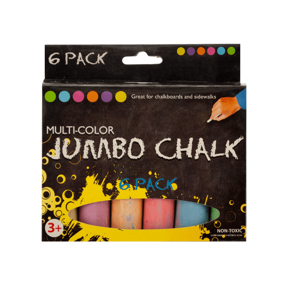 60 Pack Multi Color Jumbo Chalk Set for Sidewalks and Chalkboards, Non Toxic, Vibrant Colors Pink, Green, Fuchsia, Yellow, Blue, Orange for Creative Outdoor and Indoor Art Fun, Bulk