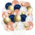 thumbnail image 1 of 60 Pack Navy Blue Rose Gold Confetti Latex Balloons, 12 inch Birthday Balloons with balloon Ribbon for Birthday Party Wedding Graduation Bridal Shower Decorations, 1 of 8