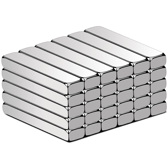 60 Pack Neodymium Block Magnets 25mm x 5mm x 3mm (0.98" x 0.19" x 0.11")