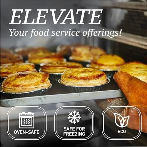 (60 Pack) Pie Tins 5 inch, Disposable Mini Pies Tin, Tart Aluminum, Individual Serving Pans for Baking Mini Chicken Potpie, Small Homemade Cakes & Quiche, Foil Tins, Freezer-to-Oven Use