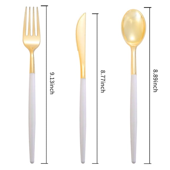 60 Pack Pink Plastic Silverware,Gold Disposable Flatware with Pink Handle, Gold Plastic Cutlery Set Includes: 20 Forks, 20 Knives and 20 Spoons, Tableware Set for Party and Wedding