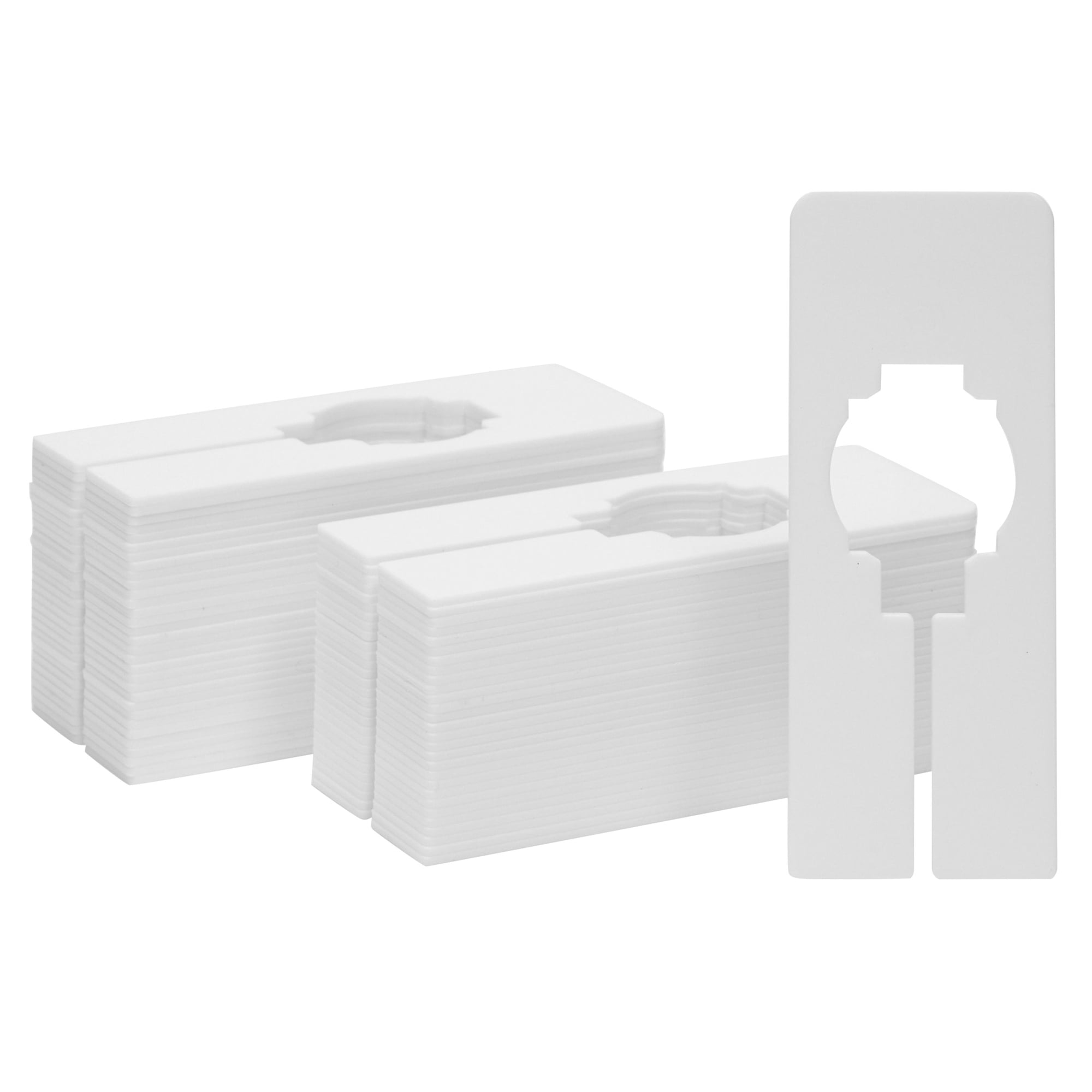 60 Pack Plastic Closet Dividers for Hanging Clothes, Blank White Tags