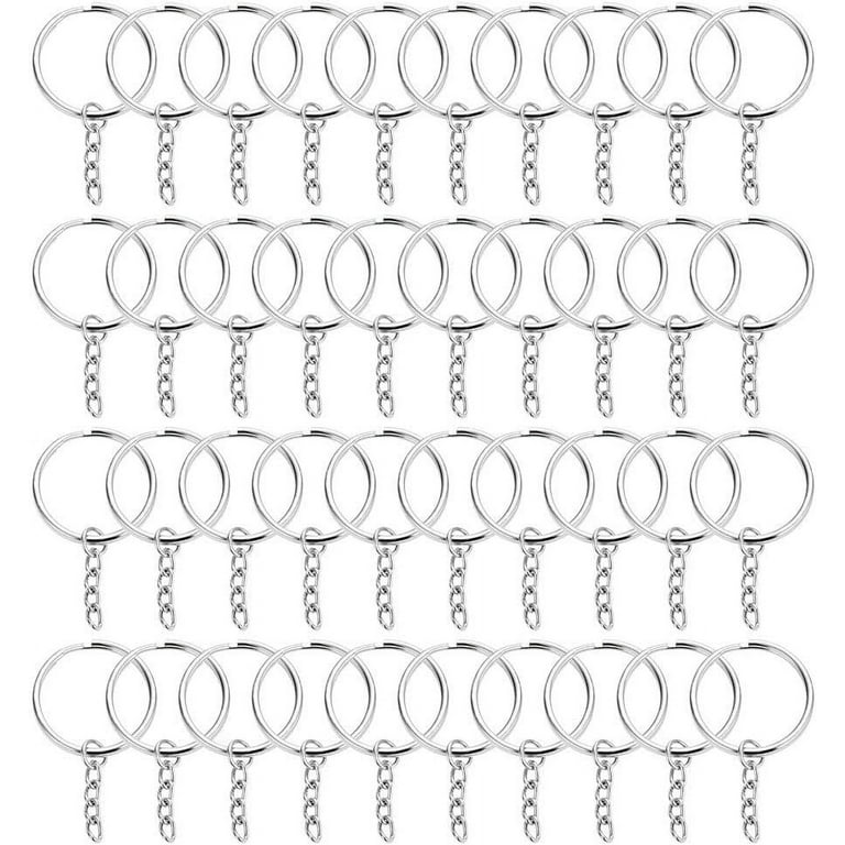 Swpeet 450Pcs 4/5 Inch 20mm Sliver Flat Key Chain Rings Kit, Including  150Pcs Split Keychain Rings with Chain and 150Pcs Jump Ring with 150Pcs  Screw