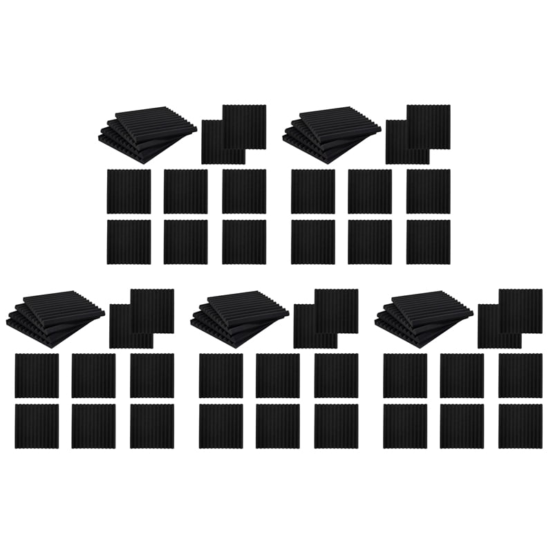 60 Pack Self-Adhesive Acoustic Panels, Sound Proof Foam Panels, High Density Soundproofing Wall Panels for Home(Black)
