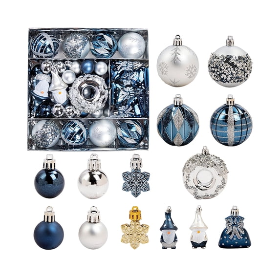 60 Pack Shatterproof Christmas Ornaments Set Assorted Hanging Baubles for Xmas Tree Party Home Decor