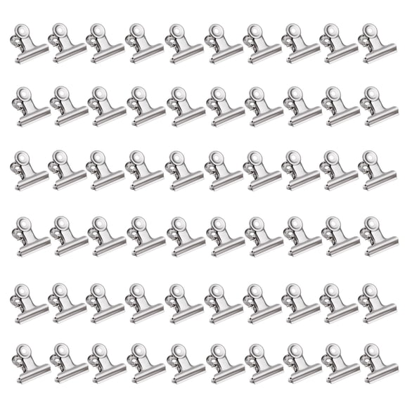 60 Pack Small Bull Clips 0.79 Inch Mini Metal Hinge Clips Binder Paper Hinge Clip for Office, Home,Shops
