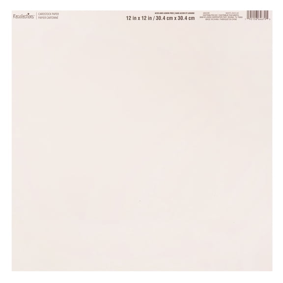 Recollections Smooth Solid Cardstock Paper, 12" x 12", 60 Pack