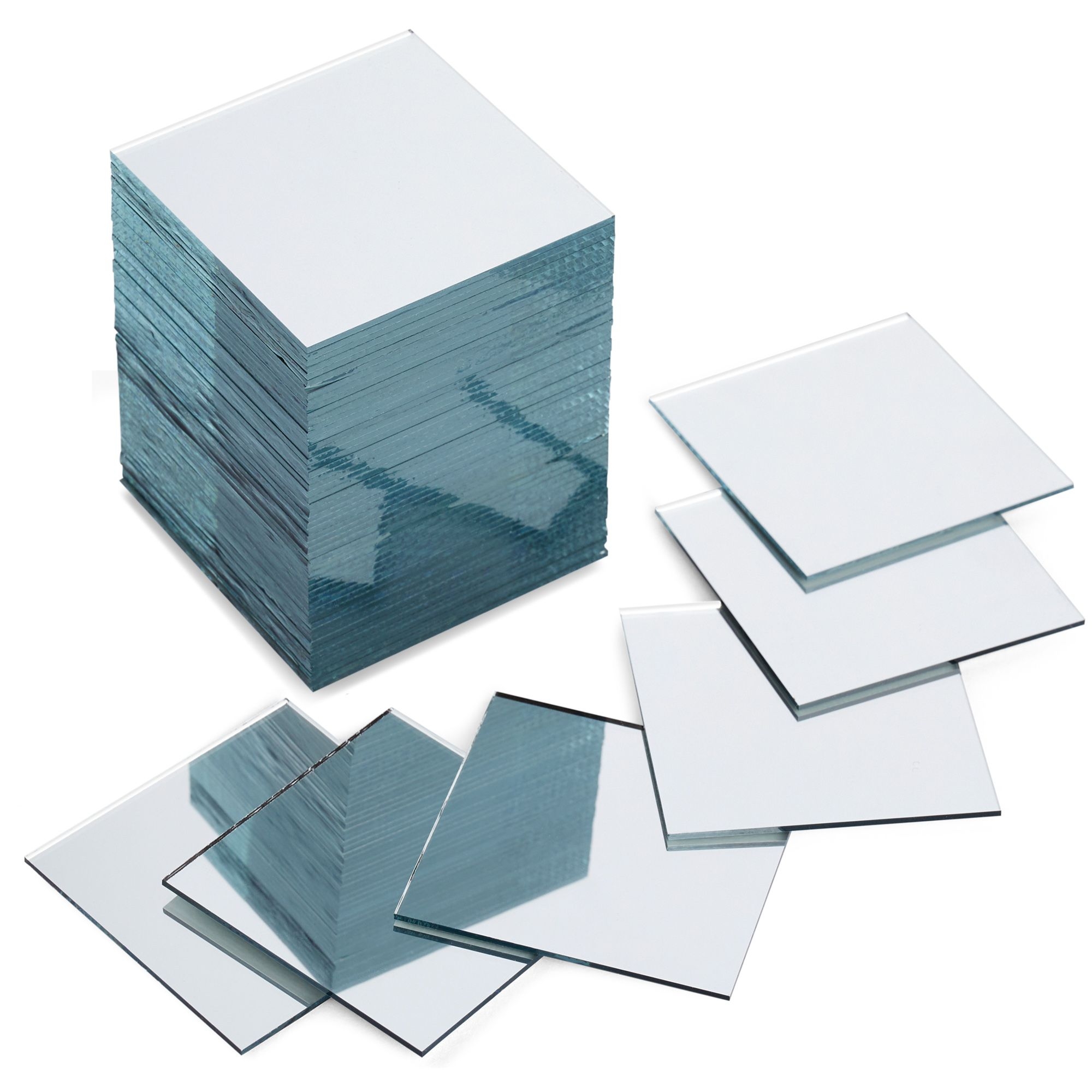 60-Pack Square Mirror Tiles, 2-Inch Small Mirrors for Crafts, Wall