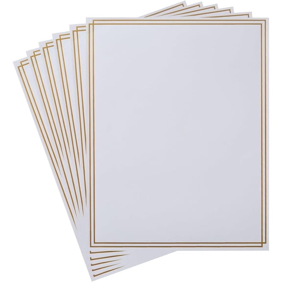 60 Pack Stationery Set Paper with Border, 8.5x11 Inch, White