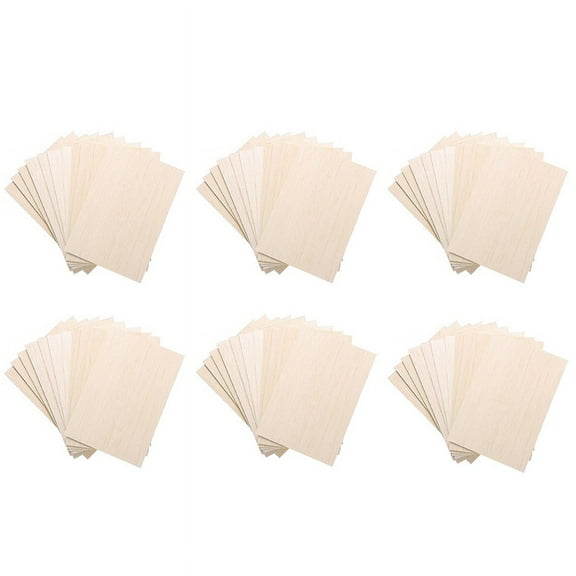 60 Pack Unfinished Wood Sheets,Balsa Wood Thin Wood Board for House Aircraft Ship Boat Arts and Crafts,DIY Ornaments