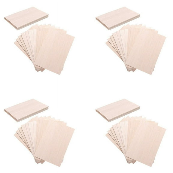 60 Pack Unfinished Wood Sheets,Wood Thin Wood Board for House Aircraft Ship Boat Arts and Crafts,DIY Ornaments