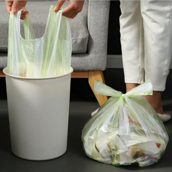 60 Pack Vest Style Trash Bags, Tear Free Garbage Bags for Kitchen, Heavy Duty Drawstring Trash Can Liners for Home Office