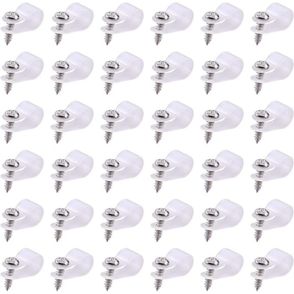 60 Pack White 3/8 Inch Nylon Plastic R-Type Cable Clips Clamp Kit, Nylon Screw Mounting Cord Fastener Clips with 60 Pack Screws for Wire Management (3/8 Inch, White)