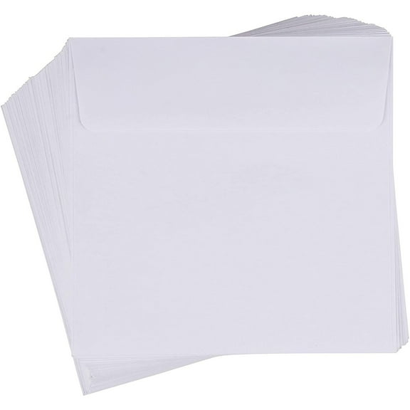 Juvale Square Envelopes - 5.5 x 5.5 In, White, Pack of 60, 120 GSM - Envelopes for Wedding Invitation, Birthday Cards, Baby Shower Invitations & Business Cards