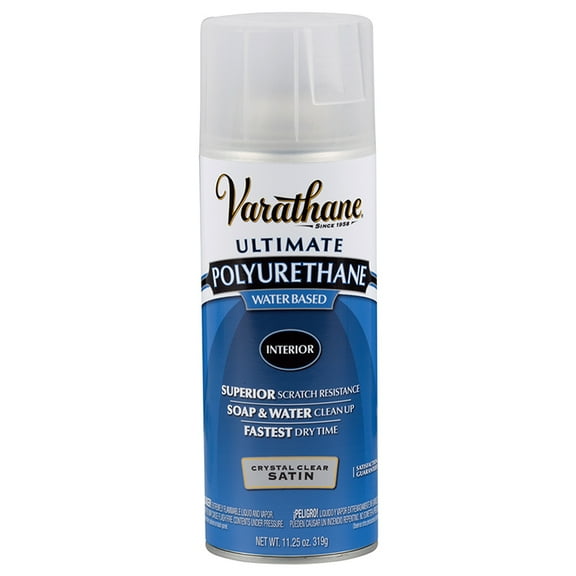 60-Pack of 11.25 oz Rust-Oleum Brands 200281 Crystal Clear Varathane, Diamond Water-Based Interior Polyurethane Spray, Satin