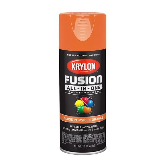 60-Pack of 12 oz Krylon K02718007 Popsicle Orange Fusion All-In-One Paint & Primer Spray Paint, Gloss