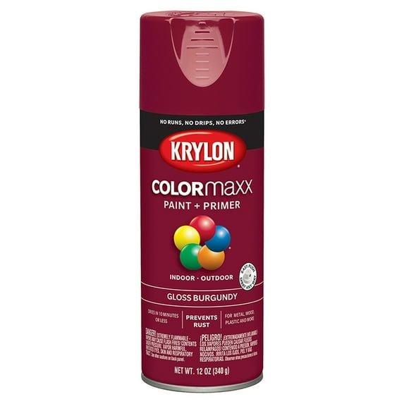 60-Pack of 12 oz Krylon K05508007 COLORmaxx Burgundy Paint & Primer Spray Paint, Gloss