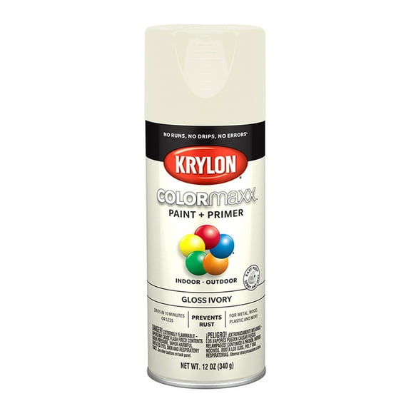 60-Pack of 12 oz Krylon K05524007 Ivory COLORmaxx Paint & Primer Spray Paint, Gloss