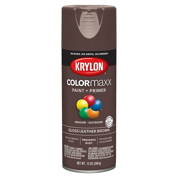 60-Pack of 12 oz Krylon K05527007 Leather Brown COLORmaxx Paint & Primer Spray Paint, Gloss