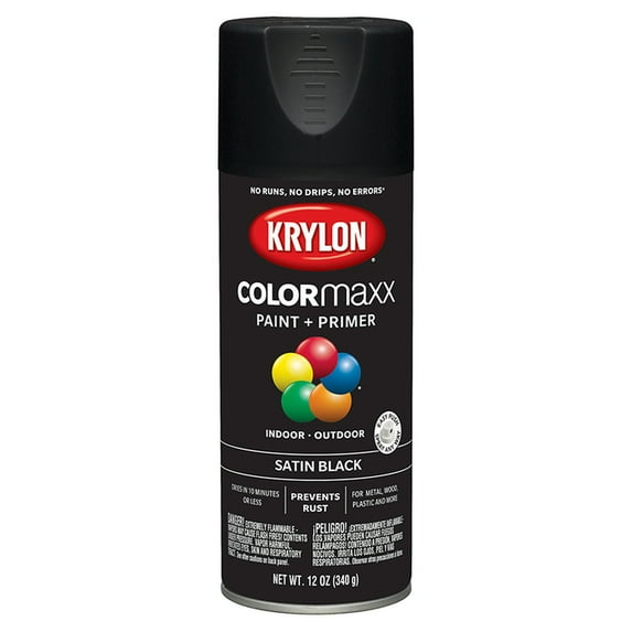 60-Pack of 12 oz Krylon K05557007 Black COLORmaxx Paint & Primer Spray Paint, Satin