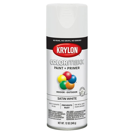 60-Pack of 12 oz Krylon K05577007 White COLORmaxx Paint & Primer Spray Paint, Satin