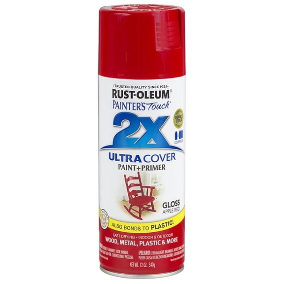 60‐Pack of 12 oz Rust‐Oleum Brands 334024 Gloss Apple Red Painter's Touch 2X Ultra Cover Paint + Primer Spray Paint, Gloss