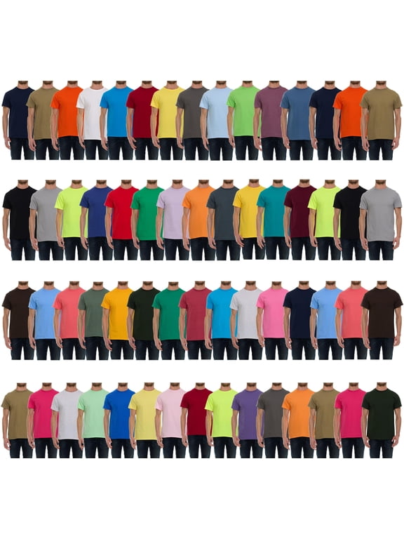 60 Pack of Mens T-Shirts – Wholesale Assorted Tees in Bulk, Multipack Cotton Crewneck T-Shirts for Men Size- X-Large