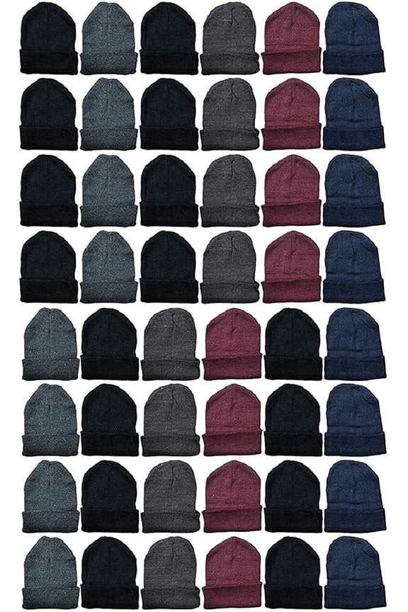 60 Pack of Yacht & Smith Wholesale Beanies, Bulk Thermal Winter Hat (Assorted Beanies)