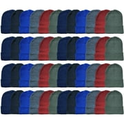 60 Pack of Yacht & Smith Wholesale Beanies, Bulk Thermal Winter Hat for Kids