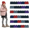 thumbnail image 1 of 60 Pack of Yacht & Smith Wholesale Beanies, Bulk Thermal Winter Hat for Kids, 1 of 9