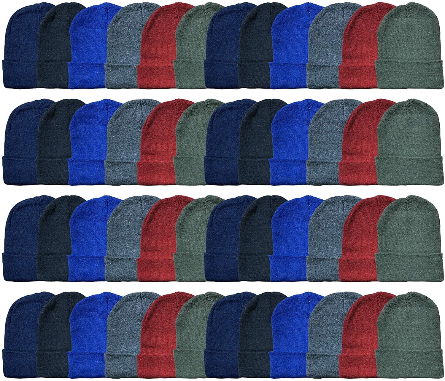 60 Pack of Yacht & Smith Wholesale Beanies, Bulk Thermal Winter Hat for Kids