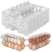 60 Packs 12 Count Clear Egg Cartons, 2 * 6 Grids Design, Perfect for Family, Farm, Markets, DisplayLarge