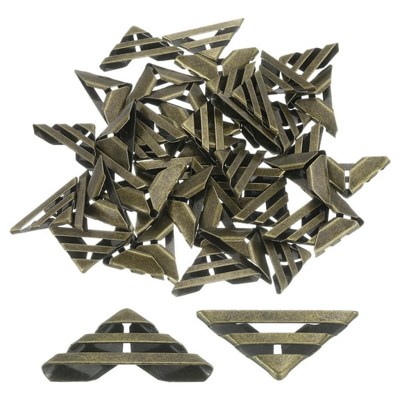 60 Packs 17mm Metal Book Edge Protectors, Corner Guard for Journals, Scrapbooks, Albums, Notebooks, Bronze