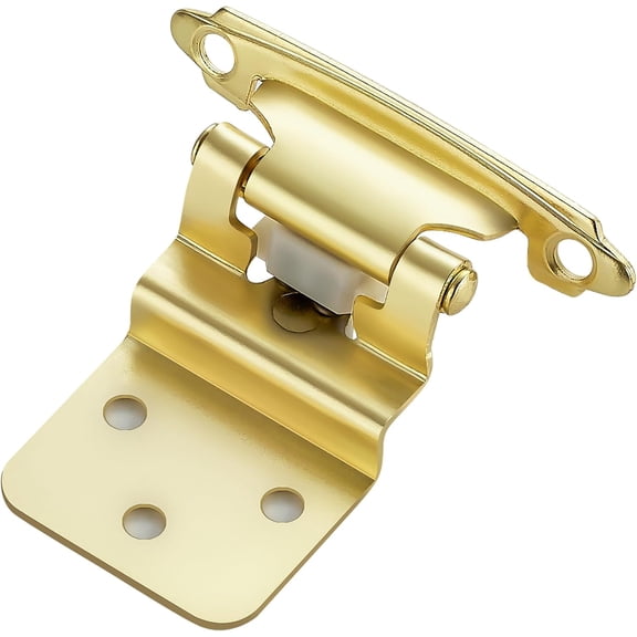 60 Packs 30 Pair 3/8" Inset Antique Brass Cabinet Self Closing Hinges for Kitchen/Bathroom/Furniture Cabinets & Doors,Decorative Cupboard Hardware with Door Bumper