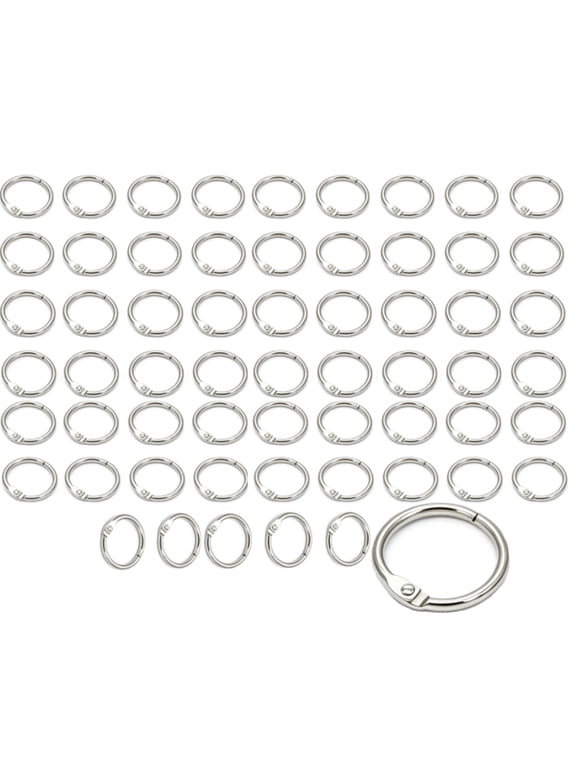 60 Packs Loose Leaf Rings, 2 Inch for Index Cards Ideal for School or Office