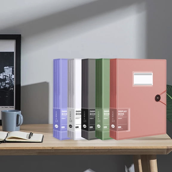 60 Page Expanding Folder Snap Lock Transparent Plastic A4 Display Book Sheet Protector Binder Office Presentation Book for College Test Paper Large Capacity Document Storage by Xuniizn