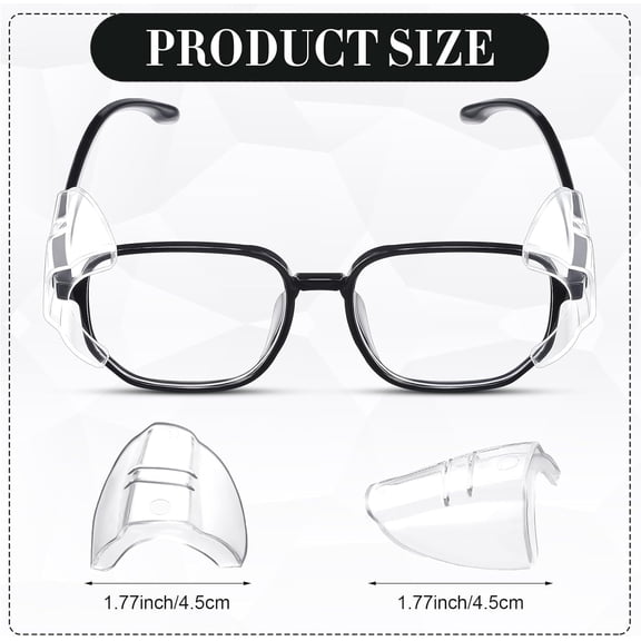 60 Pairs Clear Safety Glasses Side Shields for Prescription Eyeglasses Slip on Side Shields Guards