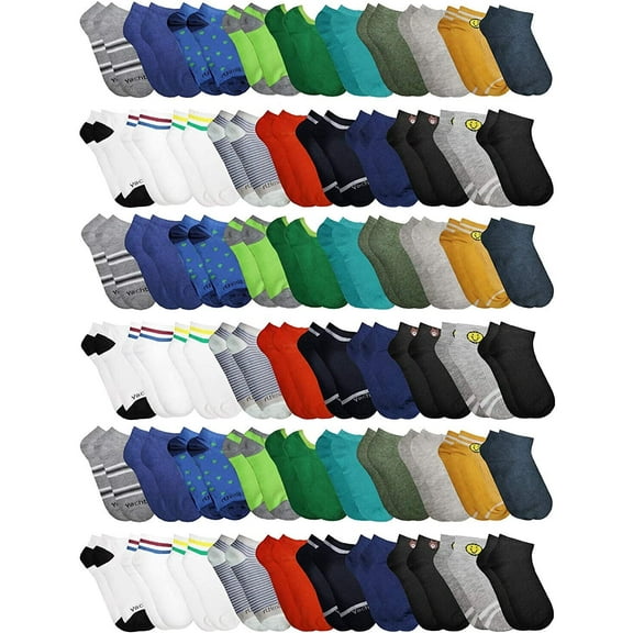 60 Pairs Colorful Thin Lightweight Low Cut Ankle Socks, Wholesale Bulk Mens Womens Kids Sock