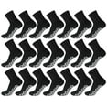 thumbnail image 1 of 60 Pairs of Non-Skid Diabetic Ankle Cotton Socks with Non Binding Top, Brooklyn Socks Health Collection, Wholesale Bulk Value Pack (Black, Fit Men's Shoe Size 10-12), 1 of 6