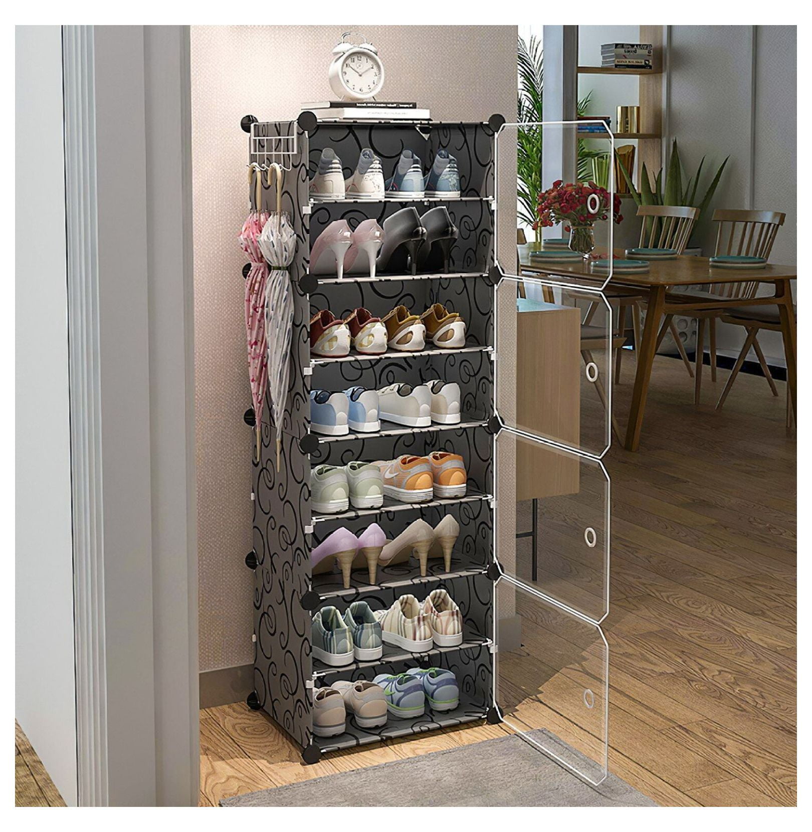 60 Pairs Shoe Rack Organizer 10 Tier Stackable Shoe Storage Cabinet Space Saving