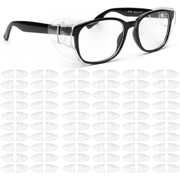 60 Pairs Side Shields for Glasses, Flexible TPU Clear Safety Glasses Side Shields for Prescription Eyeglasses Men Women, Slip-on Universal Fit$$